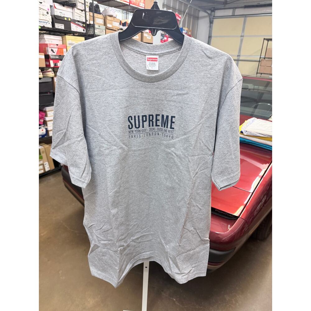 Supreme Paris Tee T Shirt Heather Gray Size Large New!